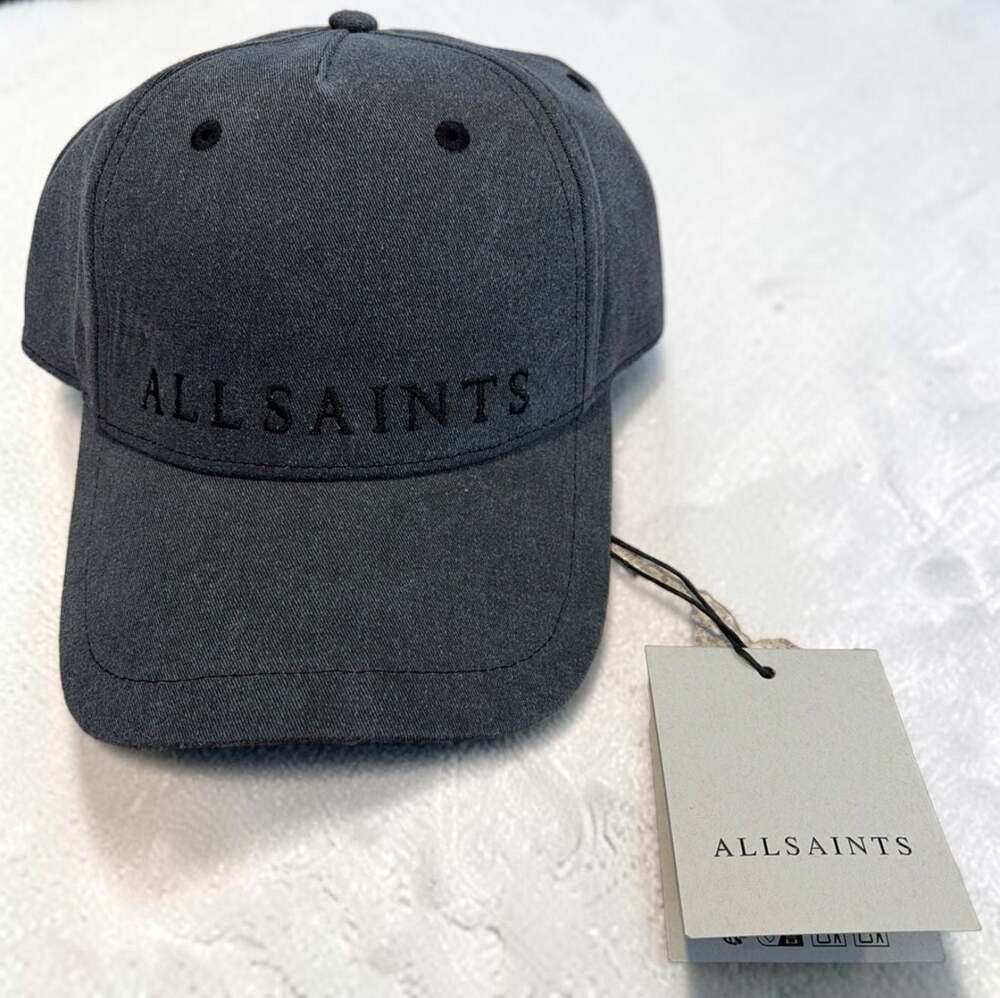 AllSaints Logo Baseball Cap Charcoal Grey NWT